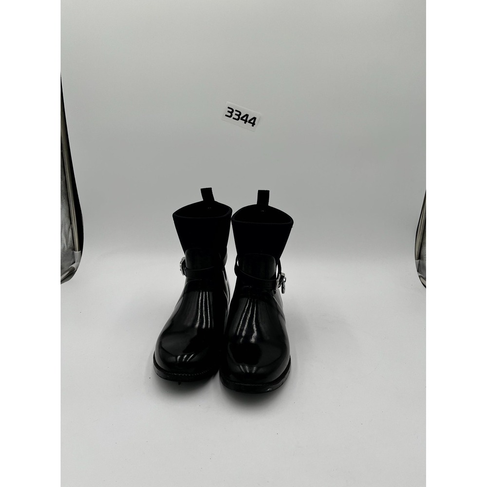 Michael Kors Fulton Harness Admiral Ankle Booties Womens 8 Black Patent Leather